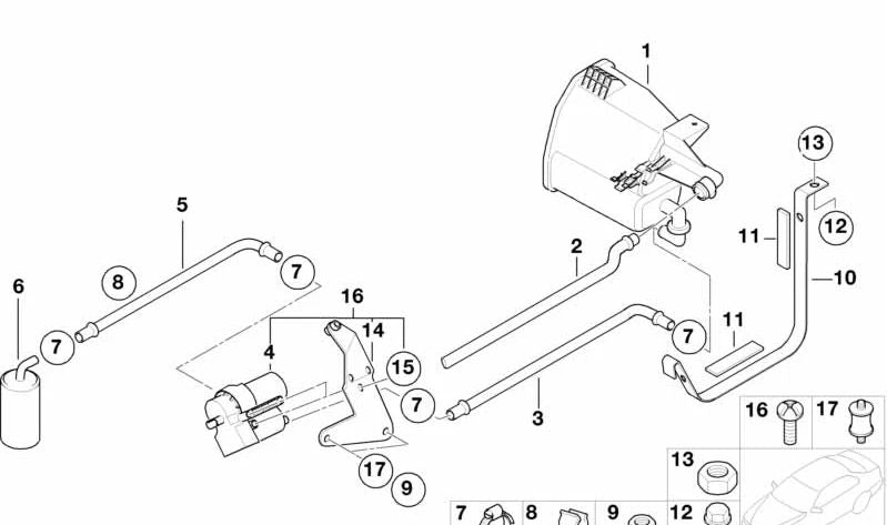 Pipe Clamp For BMW E81 E82 E87 E88 E46 E90 E91 E92 E93 G20 G21 F07 F10 F11 F18 G30 G38 E63 E64 F06 F12 F13 F01N F02N G11 G12 G70 I12 I15 E84 E83 E53 E85 E86 E89 G29 E52 R50 R52 R53 R56 R57 R58 R59 R6