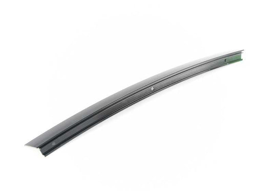 Moldura de marco de ventana pilar C puerta trasera derecha OEM 51347891402 para BMW E46. Color negro brillante. Original BMW.