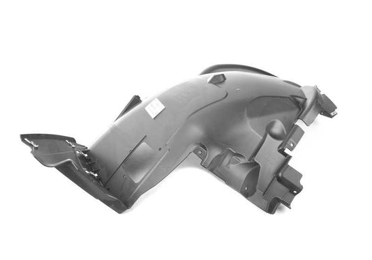 Protector interior paso de rueda delantero derecho OEM 51717169412 para BMW E70, E70 LCI. Original BMW.