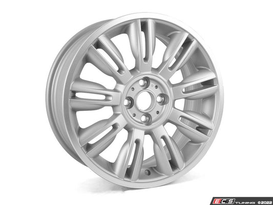 Cerchio in lega leggera 7Jx17 ET48 colore argento OEM 36116799229 per MINI R56, R56 LCI, Clubman R55, R55 LCI, Cabrio R57, R57 LCI, Coupé R58, Roadster R59... e altro ancora. MINI originale.