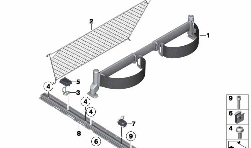 Guía de amarre derecha OEM 51479175148 para BMW X3 (F25) y X4 (F26). Original BMW.