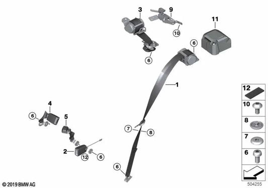 Obergurt posteriore sinistro per BMW F48N (OEM 72119476913). BMW originale.