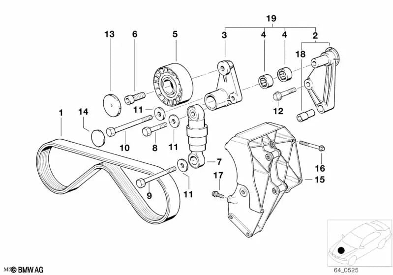 Parafuso do cilindro para BMW E30, E36, E28, E34, E39, E38 (OEM 07119901979). BMW original