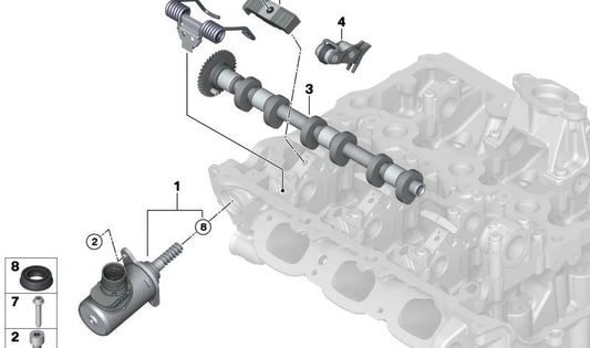 Eccentric shaft for BMW 1 Series F70, 2 Series U06, X1 U11, U12, X2 U10 and MINI F65, F66, U25 (OEM 11379494046). Original BMW