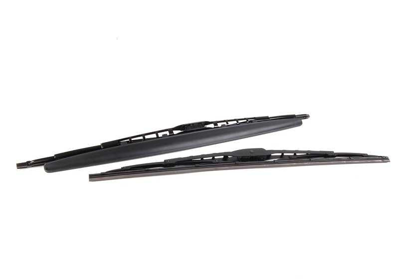 Juego de escobillas limpiaparabrisas delanteras OEM 61610443590 para BMW X3 E83 (modelos 1.8d, 2.0d, 2.0i, 2.0sd, 2.5i). Original BMW.