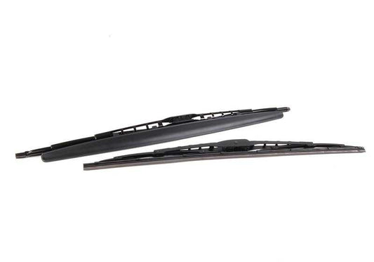 Juego de escobillas limpiaparabrisas delanteras OEM 61610443590 para BMW X3 E83 (modelos 1.8d, 2.0d, 2.0i, 2.0sd, 2.5i). Original BMW.