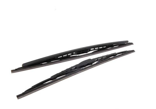 Juego de escobillas limpiaparabrisas delanteras OEM 61610443590 para BMW X3 E83 (modelos 1.8d, 2.0d, 2.0i, 2.0sd, 2.5i). Original BMW.