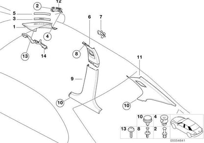 Columna/parametro Trasero Interior Para Bmw E46 Berlina. Original Recambios