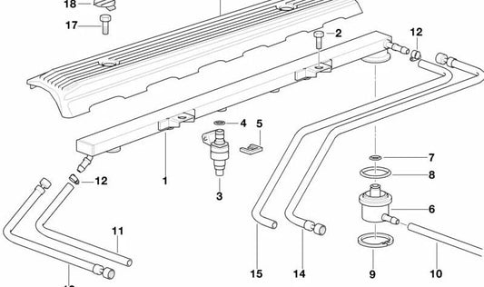 OEM -Injektionsrohr 13531436469 für BMW E36, Z3. Original BMW.