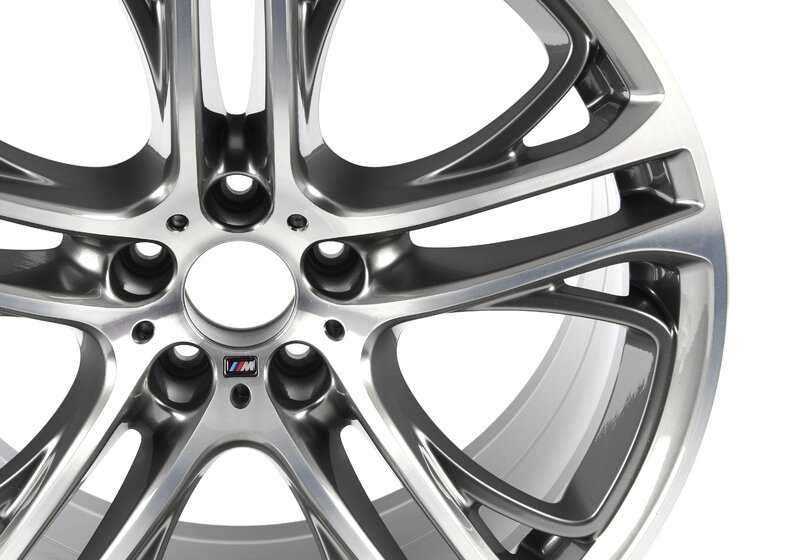 Alloy tire M double radio 310 OEM 36116854566 for BMW X5 E70 and BMW X6 E71, E72. Bicolor finish (ferricgreny / bright polished). Original BMW.