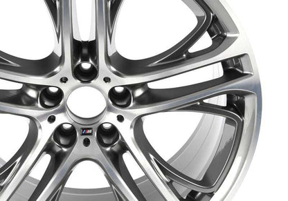 Alloy tire M double radio 310 OEM 36116854566 for BMW X5 E70 and BMW X6 E71, E72. Bicolor finish (ferricgreny / bright polished). Original BMW.