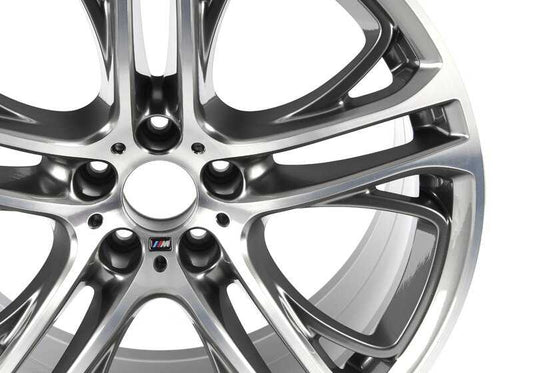 Alloy tire M double radio 310 OEM 36116854566 for BMW X5 E70 and BMW X6 E71, E72. Bicolor finish (ferricgreny / bright polished). Original BMW.