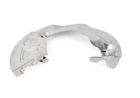 Chapa guardapolvo freno delantero izquierdo OEM 34118058655 para BMW F87 M2, M2 Competition y M2 CS. Compatible con todos los modelos indicados. Pieza original BMW.