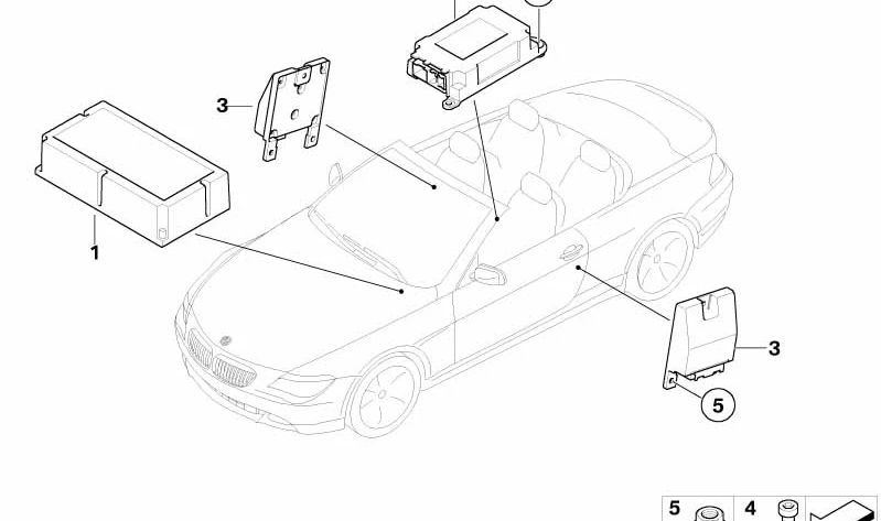 Unidade de controle do airbag com módulo de gateway para BMW 6 E64 Series (OEM 65776975688). BMW original