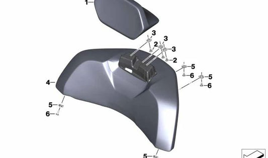 Parte tapizado inferior negro OEM 46548558062 para BMW Motorrad K1600 Bagger (K61). Original BMW Motorrad.