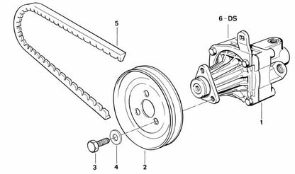 OM trapezoidal Correa 32421717011 para BMW E34 520i e 525i com motor M20. Compatível com mudanças manuais e automáticas. BMW original.