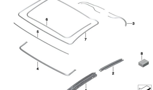 Wind deflector repair kit for BMW G16 8 Series (OEM 54109879456). Original BMW
