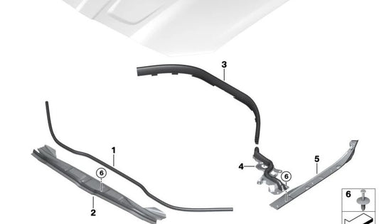 Linke Wandtafel OEM 51767486825 für BMW G80, G81, G22, G23, G26, G82, G83. Original BMW.