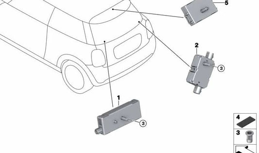 Amplificador de antena AM/FM OEM 65209270035 para MINI F56, F55, F57, Countryman F60... y más. Original MINI.