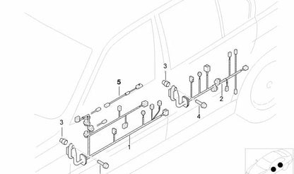 Cableado puerta lado acompañante OEM 61128383786 para BMW E39 520d y 520i (todos los modelos compatibles). Original BMW.