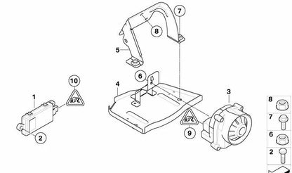 Soporte de sirena de alarma OEM 65756949084 para BMW E93. Original BMW.