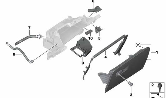 Tubo difusor ambientador OEM 51169378059 para BMW F90, G30, G31, G32. Original BMW.