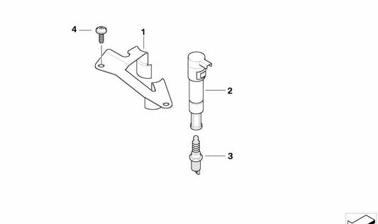 Boquilla gris de bobina de encendido OEM 12137715851 para motos BMW F 650 GS, F 650 GS Dakar, F 650 CS. Original BMW Motorrad.