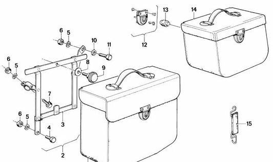 Soporte derecho para alforja OEM 71601231261 para BMW R1200GS, R1250GS, Adventure, F750GS, F850GS, K1600GT, K1600GTL, R18. Original BMW.