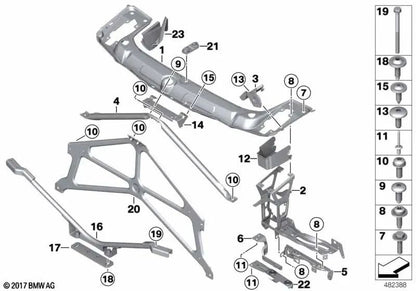 Schubfeld para BMW F87, F80, F82, F83 (OEM 51648054327). Original BMW.