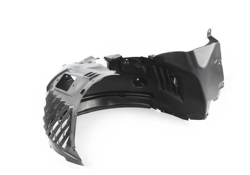 Cubierta interior paso de rueda delantera derecha OEM 51718497240 para BMW F40 (128ti, M135i xDrive) y F44 (M235i xDrive). Original BMW.