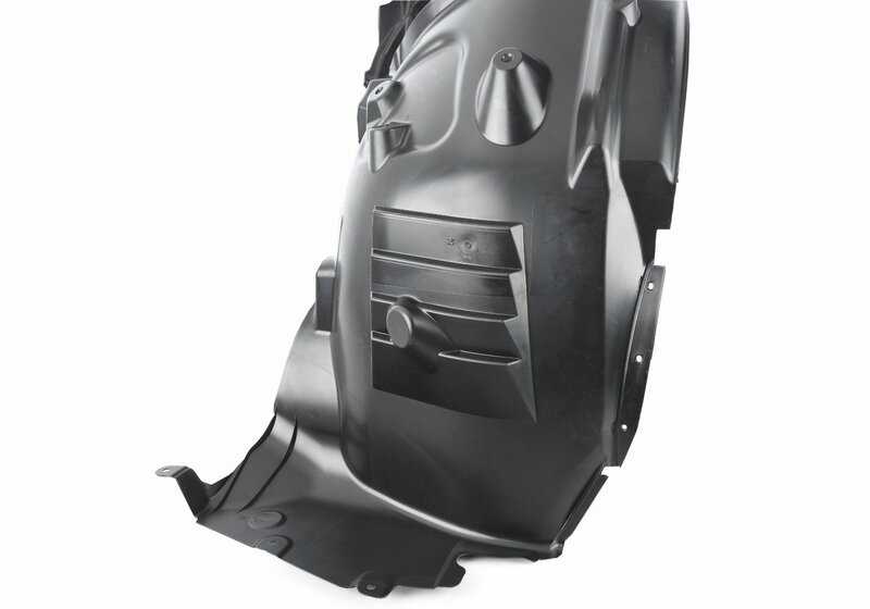 Cubierta interior paso de rueda delantera derecha OEM 51718497240 para BMW F40 (128ti, M135i xDrive) y F44 (M235i xDrive). Original BMW.