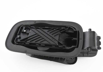 Riscaldamento a sinistra Retroview esterno OM 51167890825 per BMW E46 (316i AL11, AL21, AL51, AL55, AX31, AX41, AY11, AY15, AY31, AY41). Finitura nera luminosa. BMW originale.