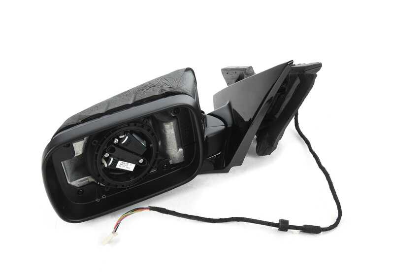 Riscaldamento a sinistra Retroview esterno OM 51167890825 per BMW E46 (316i AL11, AL21, AL51, AL55, AX31, AX41, AY11, AY15, AY31, AY41). Finitura nera luminosa. BMW originale.
