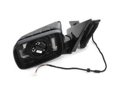 Riscaldamento a sinistra Retroview esterno OM 51167890825 per BMW E46 (316i AL11, AL21, AL51, AL55, AX31, AX41, AY11, AY15, AY31, AY41). Finitura nera luminosa. BMW originale.