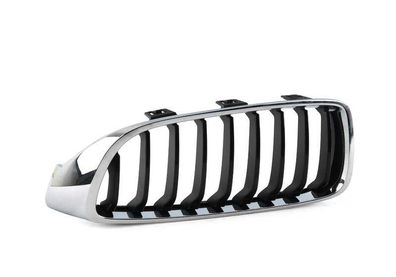 Rejilla embellecedora frontal izquierda OEM 51135A3D025 para BMW F32, F33, F36. Original BMW.