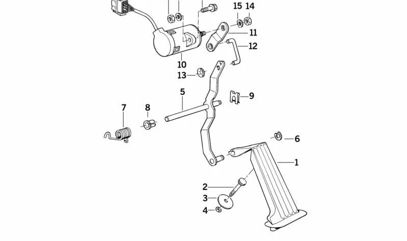 Pedal sensor lever (OEM 35411161893) for BMW E36. Original BMW.