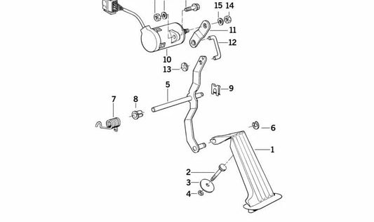 Pedal sensor lever (OEM 35411161893) for BMW E36. Original BMW.