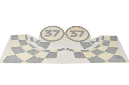 Vinilos laterales JCW Racing OEM 51142365018 para MINI F56 (3 puertas) y F57 (Cabrio). Decoración exterior deportiva original MINI.