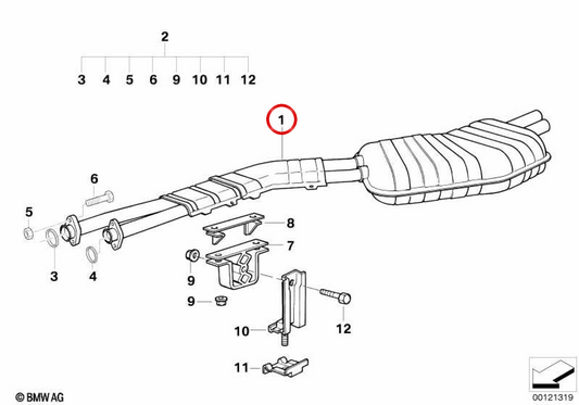 OEM arrière SICENCER 18101403516 pour BMW E36 (316i, 318i, 320i, 323i, 325i, 328i, M3). BMW d'origine.