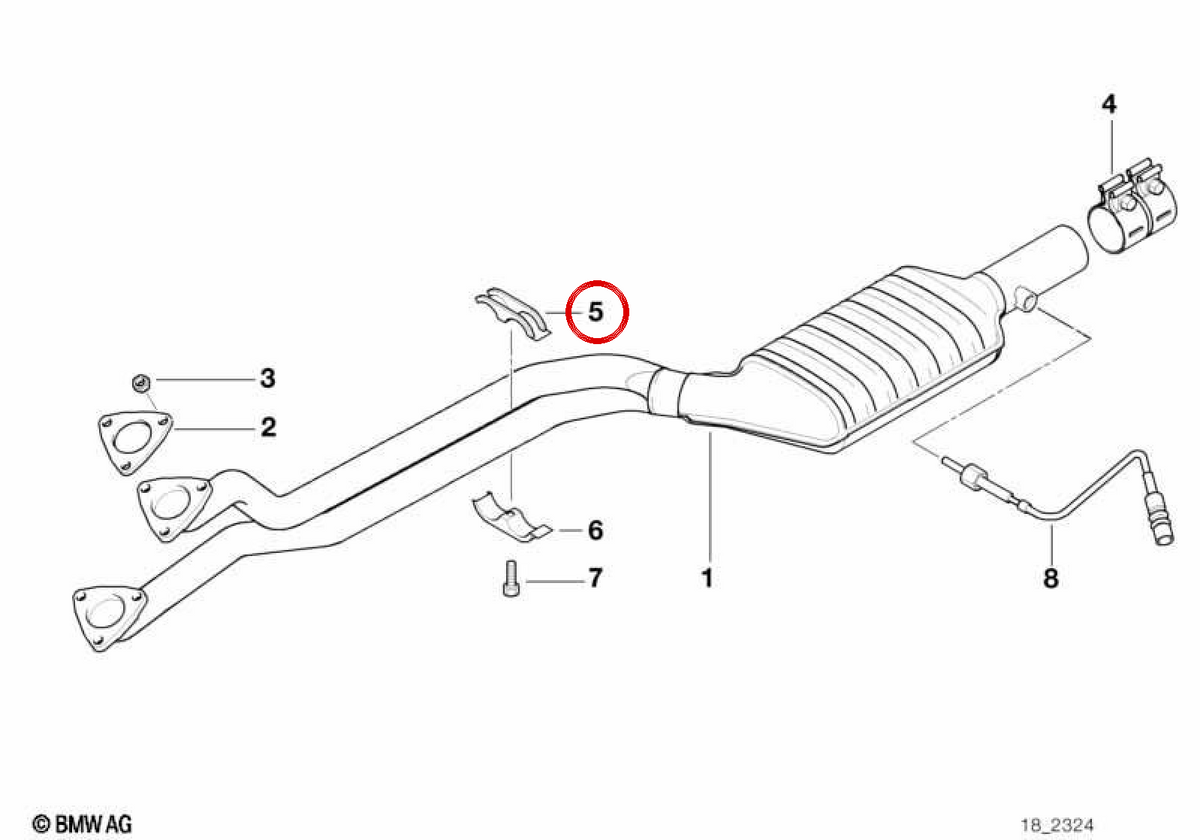 Oeme Superior Esempio Clamp 18101433249 per BMW E36, E46, E39, E38. BMW originale.