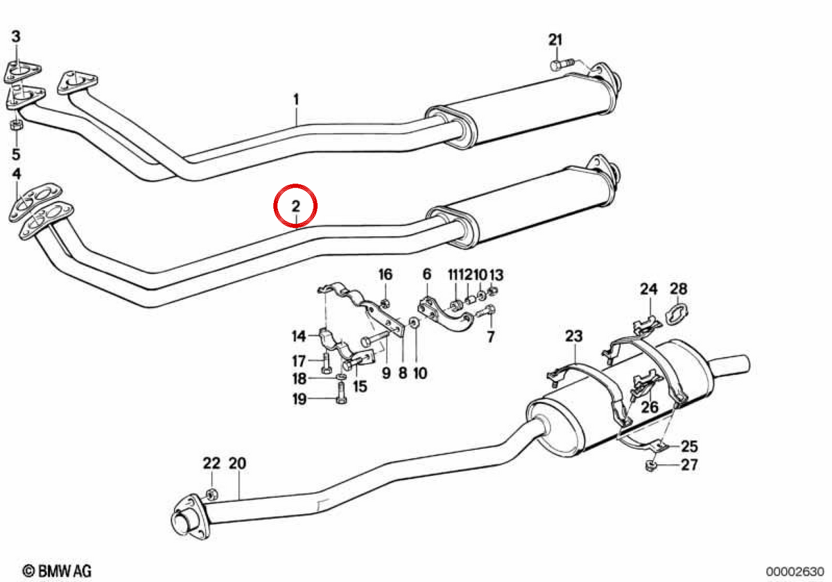 OEM Escape System 18101719073 für BMW E30. Original BMW.