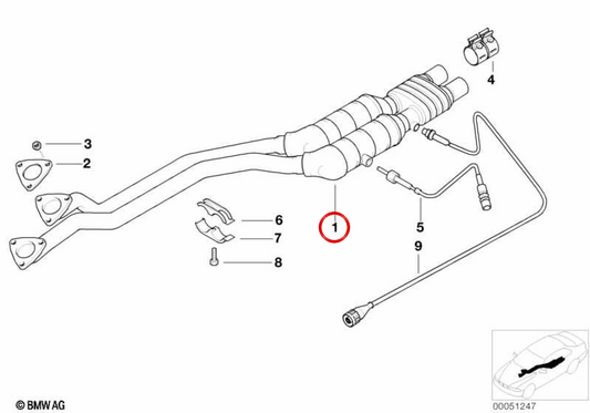 Attaccante silenzioso OEM 18107500300 per BMW E39. BMW originale.