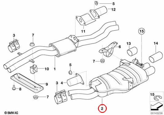 Silence OEM 18107516921 pour BMW E46 (316i, 318i, 320i, 323i, 325i, 328i, 330i). BMW d'origine.