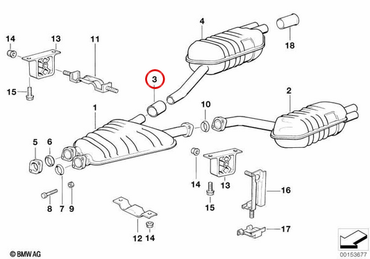 OEM -Schweißhülle 18111402258 für BMW E31. Original BMW.