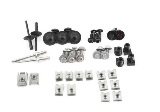 Juego de soportes y fijaciones para paragolpes delantero OEM 51112410278 para BMW X3 E83. Original BMW.