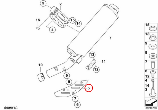 OEM-Endstück Auspuff 18117677322 für BMW R 1200 GS und R 1200 GS Adventure K25. Original BMW Motorrad.