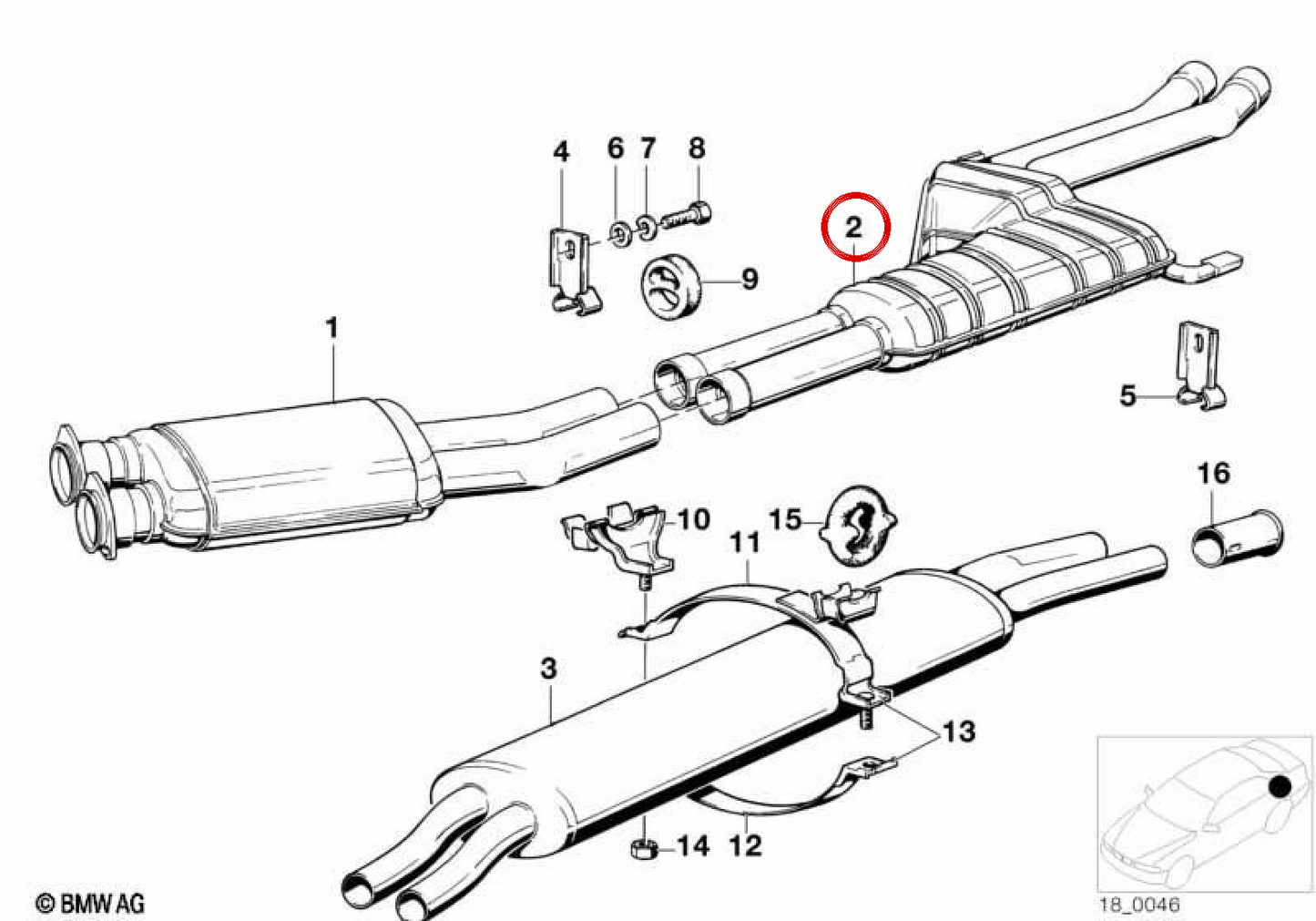 Intermediate Stille OEM 18121175334 für BMW E23. Original BMW.