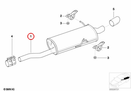 Silenzio OEM 18121712927 per BMW E46. BMW originale.