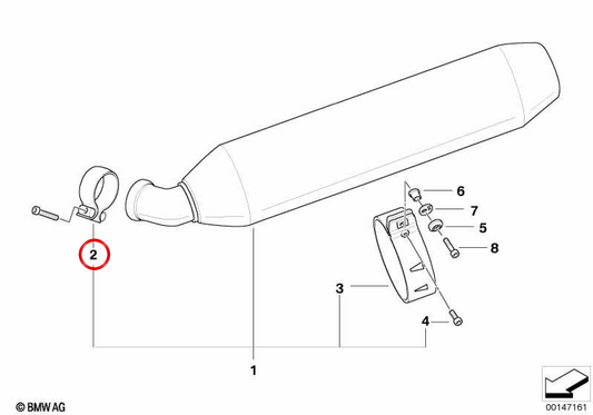 OEM Escape Blamp 18127677551 pour BMW R 1200 RT Motorcycles, R 900 RT, R 1200 R, R 1200 ST. BMW original Motorrad.