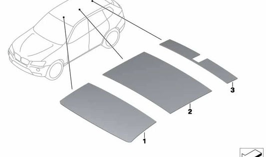 Aislante acústico del techo central OEM 51487339155 para BMW X4 F26 (modelos xDrive20d, xDrive20i, xDrive28i, xDrive30d, M40i). Apto para versiones con cambio manual y automático. Original BMW.
